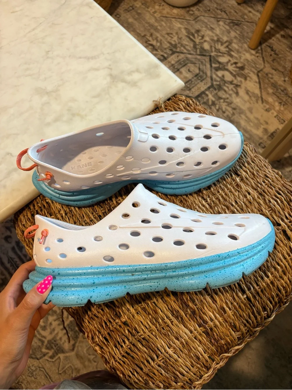 Kane footwear Revive Slip On Recovery Shoes size 12 blue white